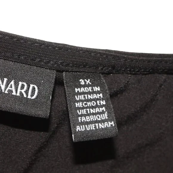 Nina Leonard Black Dress Womens Plus Size 3X Side Pockets Pull Over Embellished - Picture 6 of 6